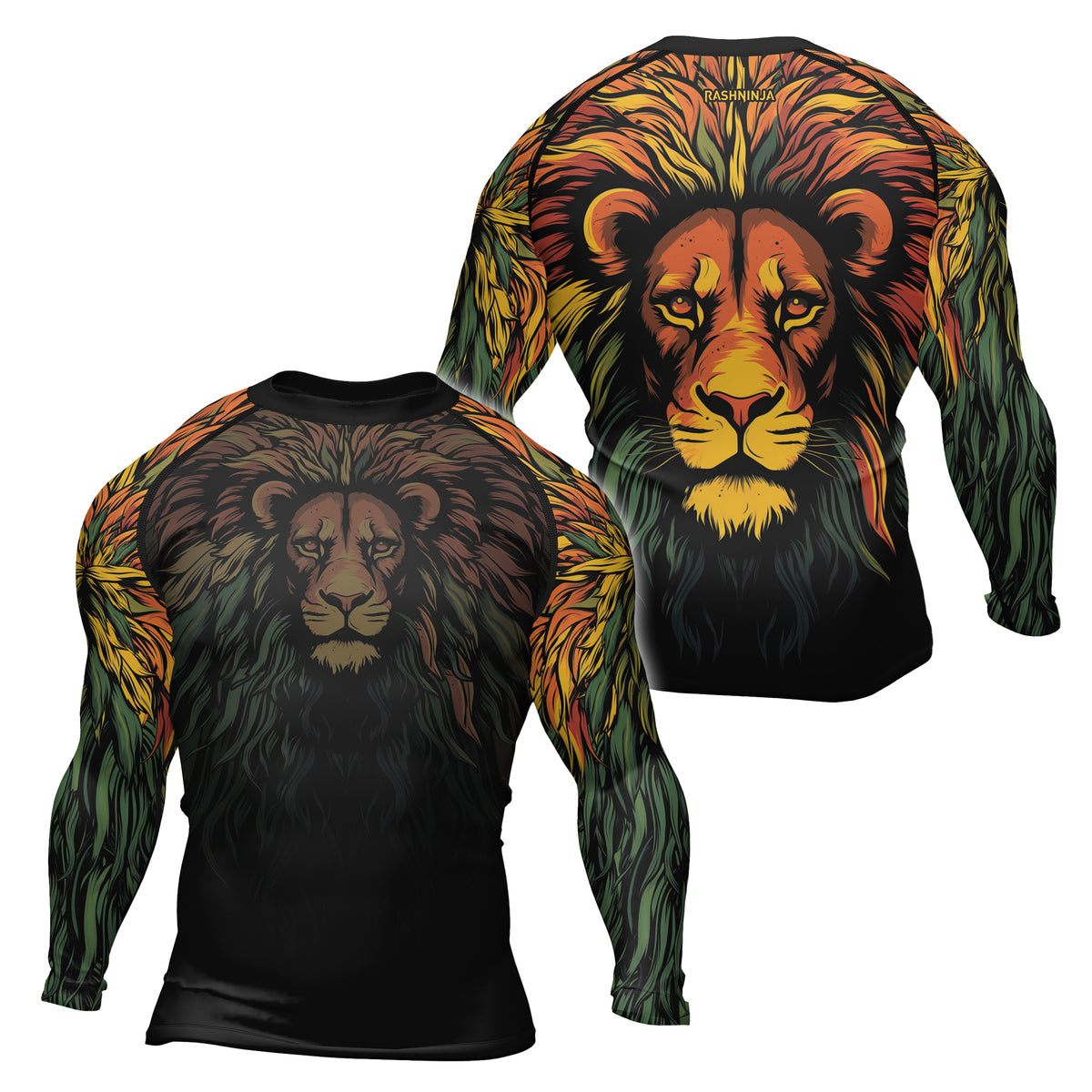 Rashninja Wild Lion Men's Long Sleeve Rash Guard | Fightwear