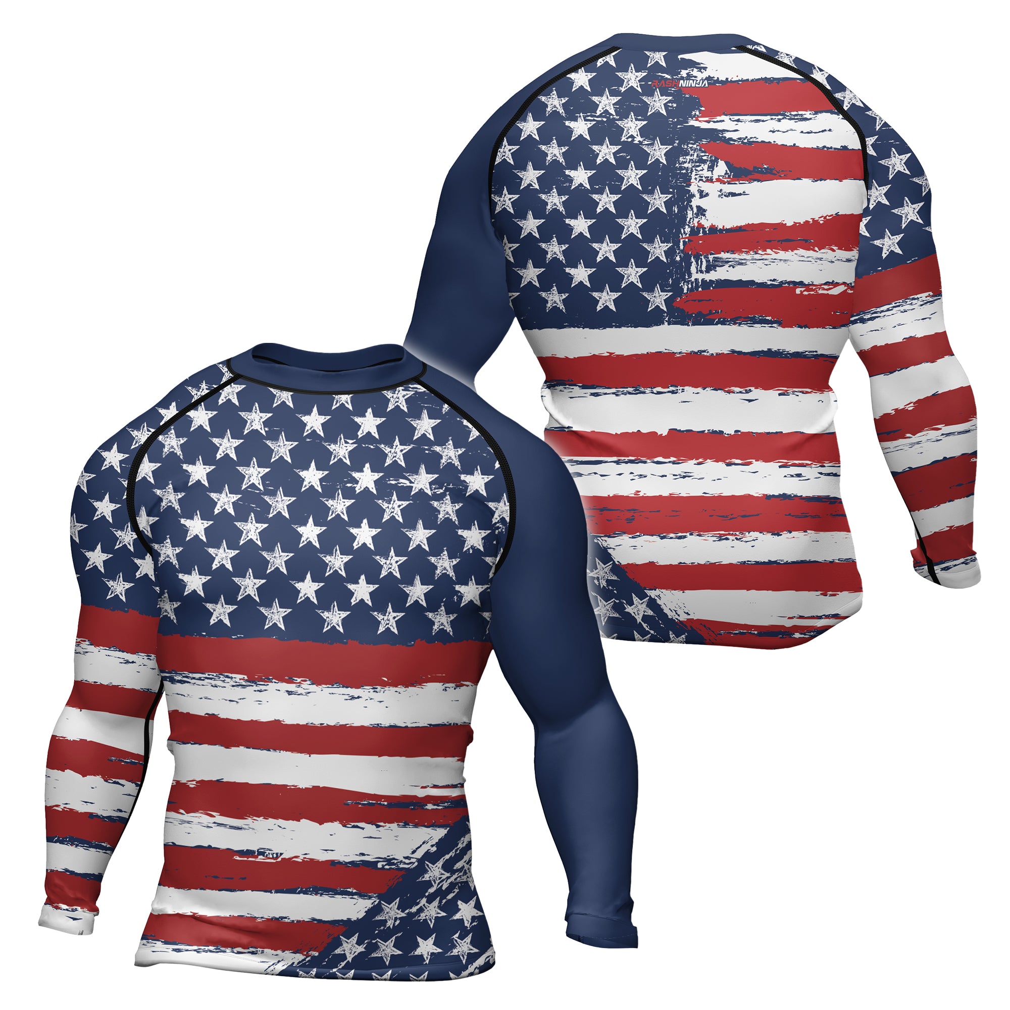 Rashninja Flag of the United States Men's Long Sleeve Rash Guard