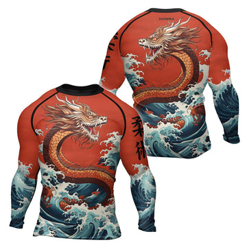 Rashninja Mythical Majesty Dragon Men's Long Sleeve Rash Guard - Rashninja LLC