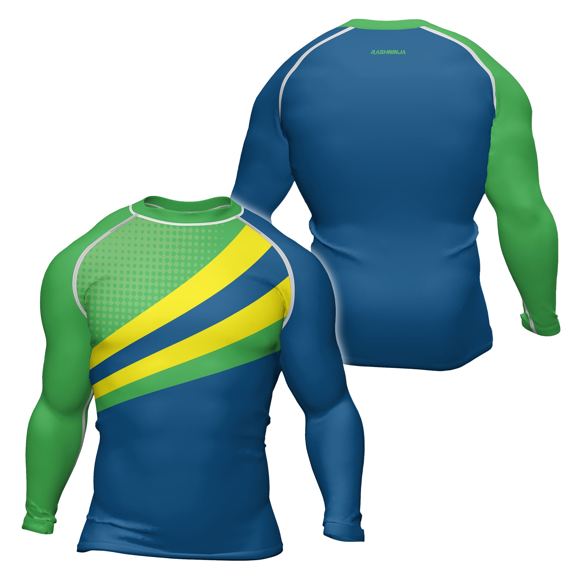 Rashninja Brazilian Pride Grappler Men's Long Sleeve Rash Guard