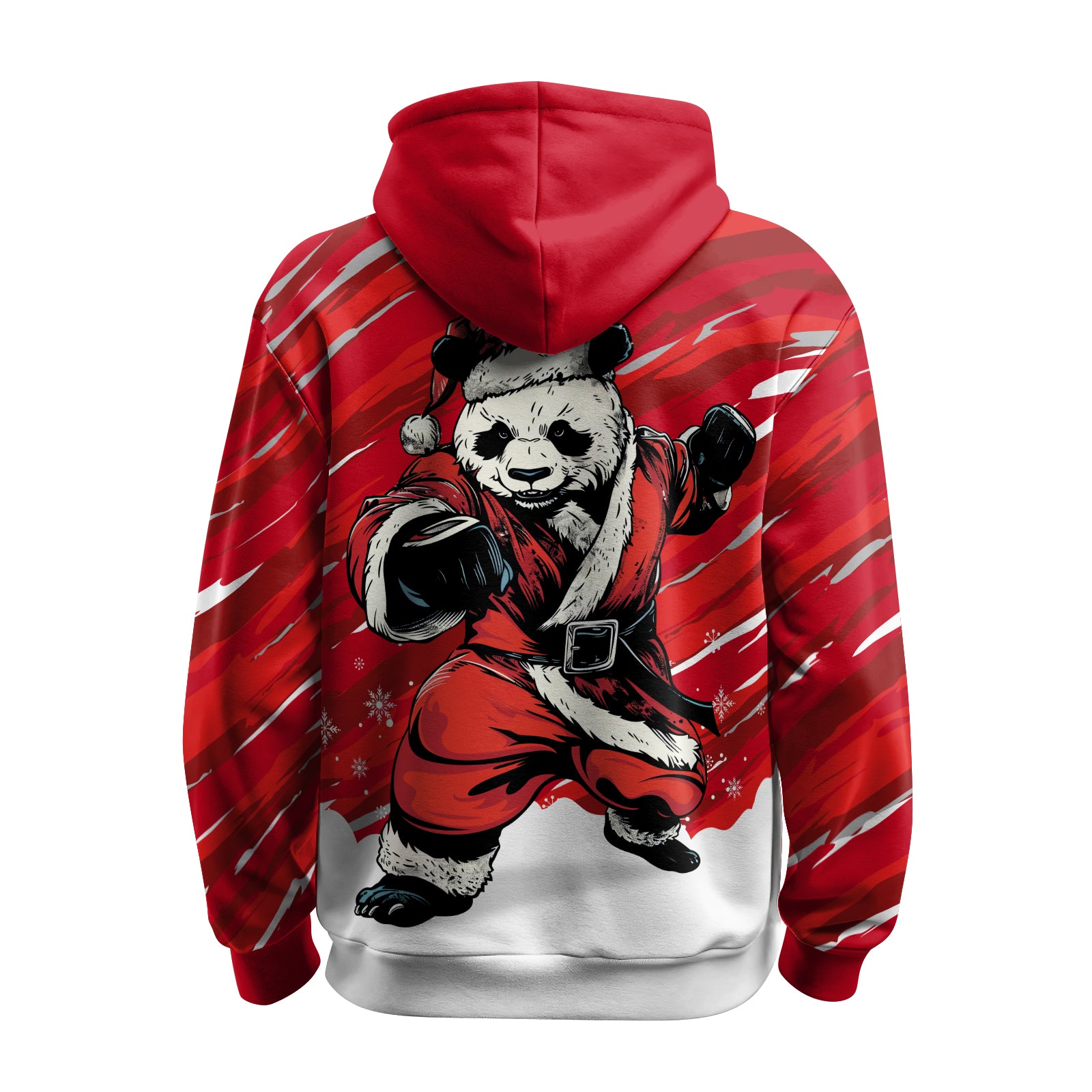 Rashninja Red Santa Panda Kung Fu AOP Hoodie