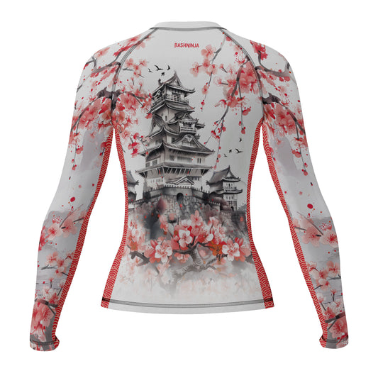 Rashninja Sakura and Castle Women's Long Sleeve Rash Guard