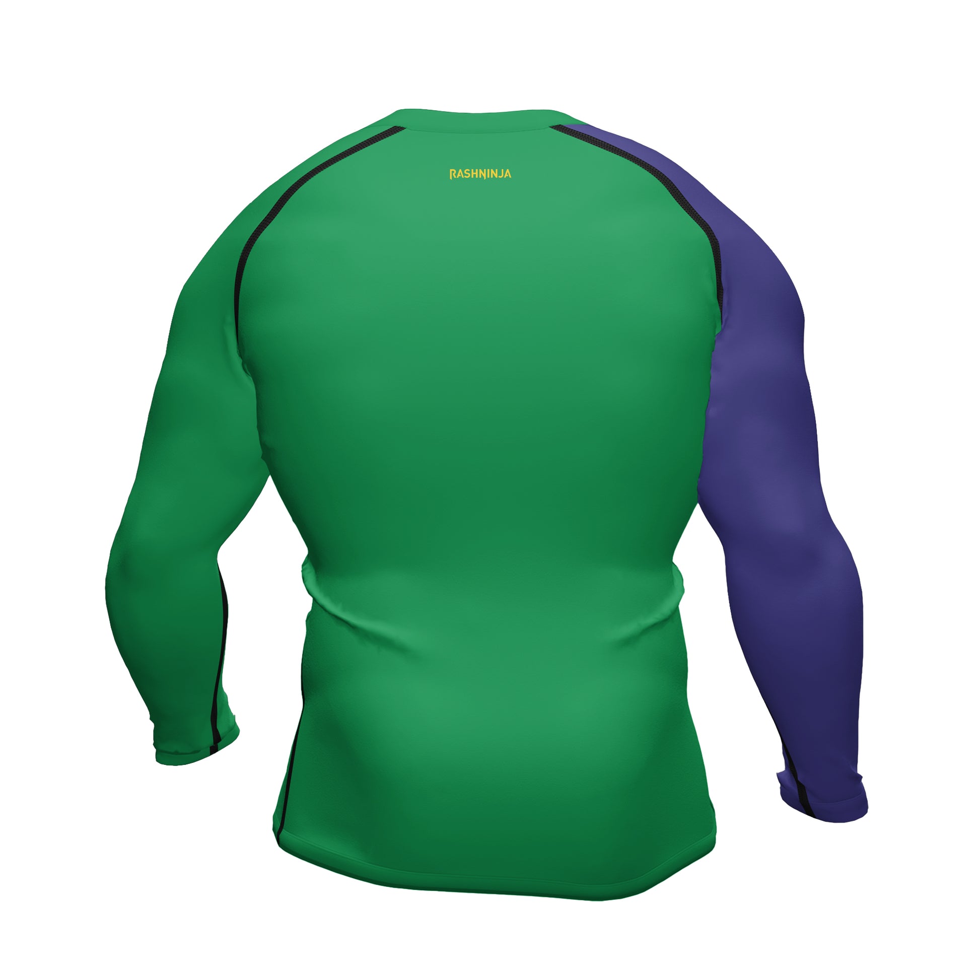 Rashninja Brazilian Green and Gold Victory Men's Long Sleeve Rash Guard