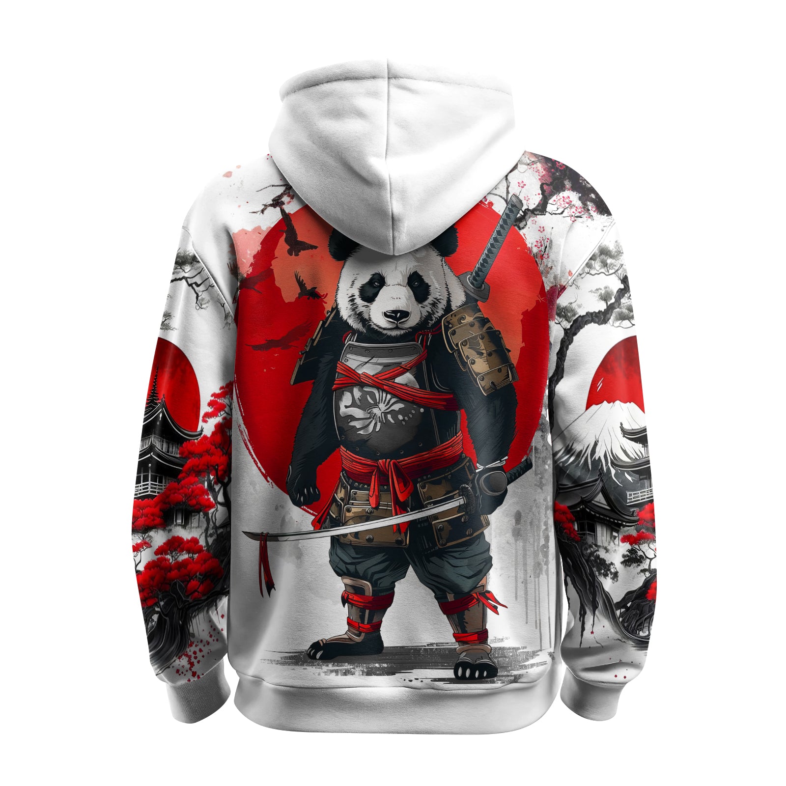 Rashninja Samurai Panda Warrior AOP Hoodie