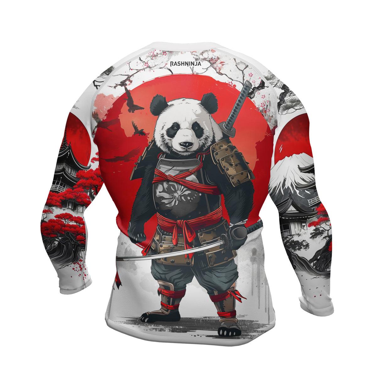 Rashninja Samurai Panda Warrior Men's Long Sleeve Rash Guard