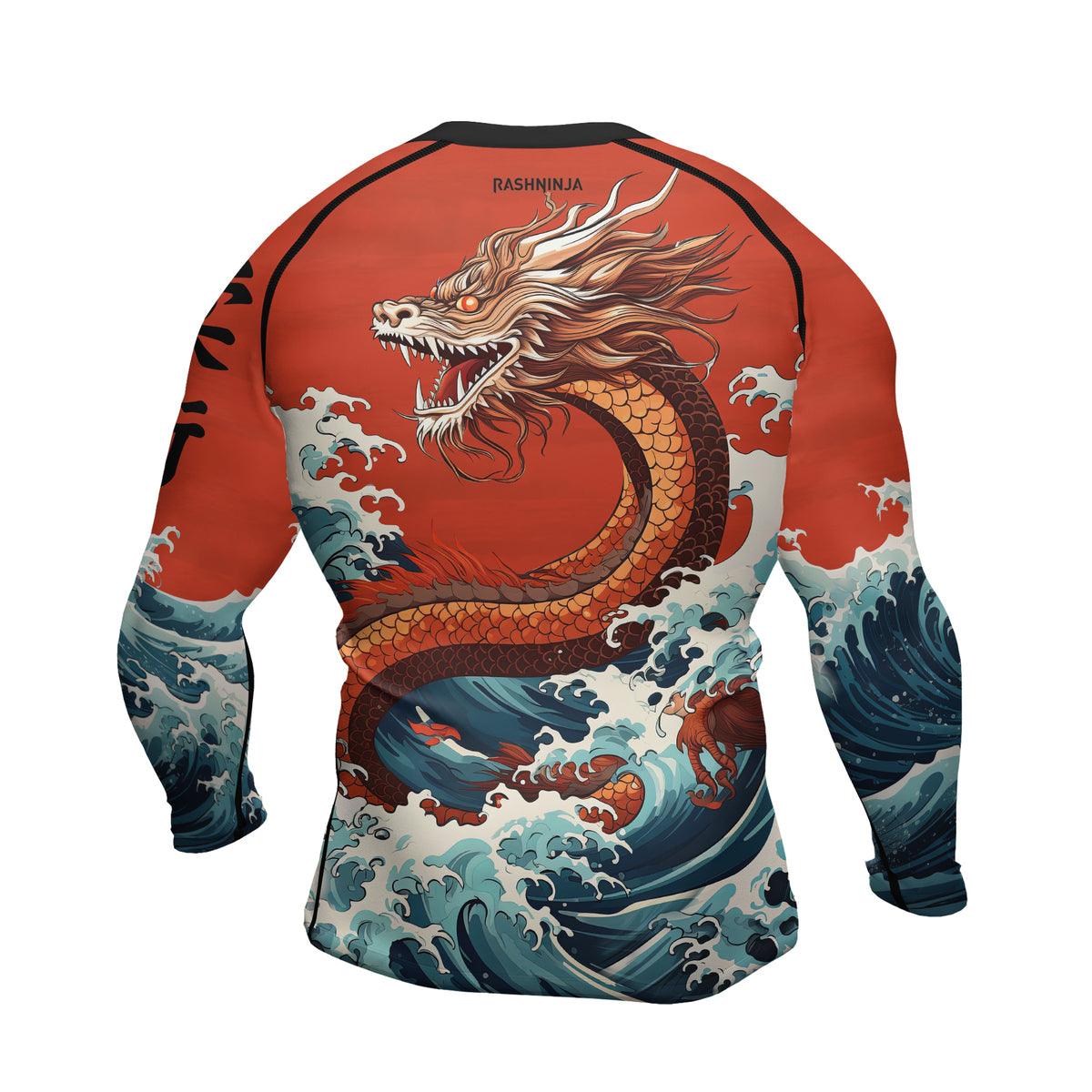 Rashninja Mythical Majesty Dragon Men's Long Sleeve Rash Guard - Rashninja LLC