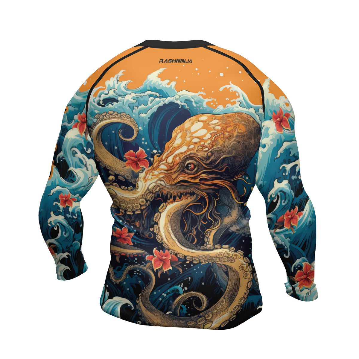 Octopus Rash Rashninja Octopus Waves Men's Long Sleeve Rash Guard | Rash Guard