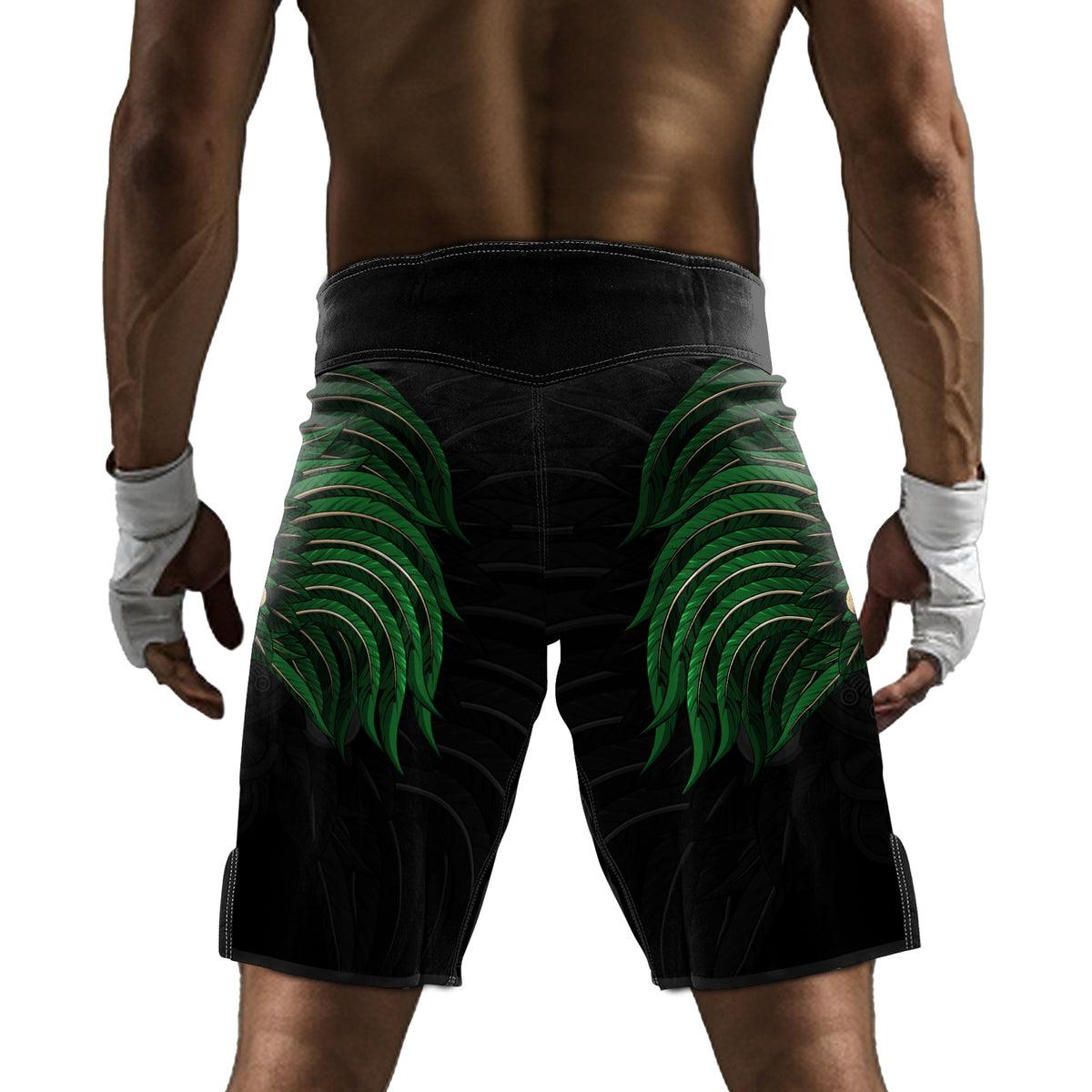 Rashninja Aztec Eagle Warrior Skull Men's Fight Shorts - Rashninja LLC