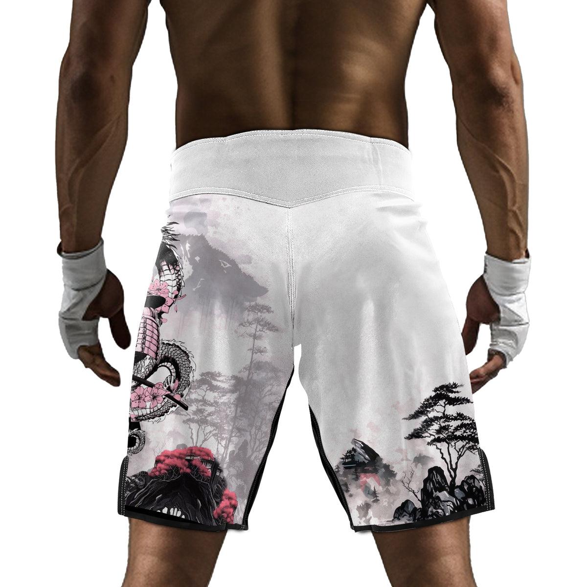 Rashninja Samurai Mask Embraced Men's Fight Shorts - Rashninja LLC