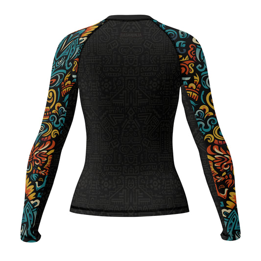 Rashninja Aztec Tribal Eagle Women's Long Sleeve Rash Guard