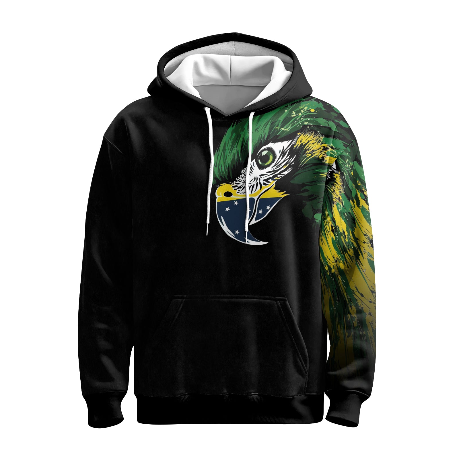 Rashninja Bird Warrior with Brazil Flag AOP Hoodie |Brazil Flag Hoodie