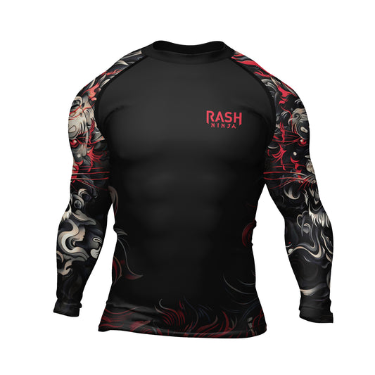 Rashninja Luminous Lion Men's Long Sleeve Rash Guard | Lion Fightwear