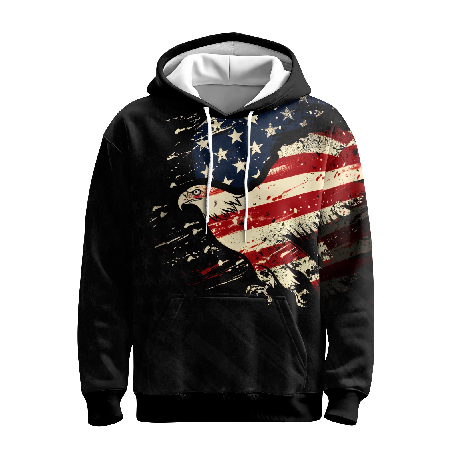 Rashninja Eagle American Flag AOP Hoodie | Patriotic Hoodies