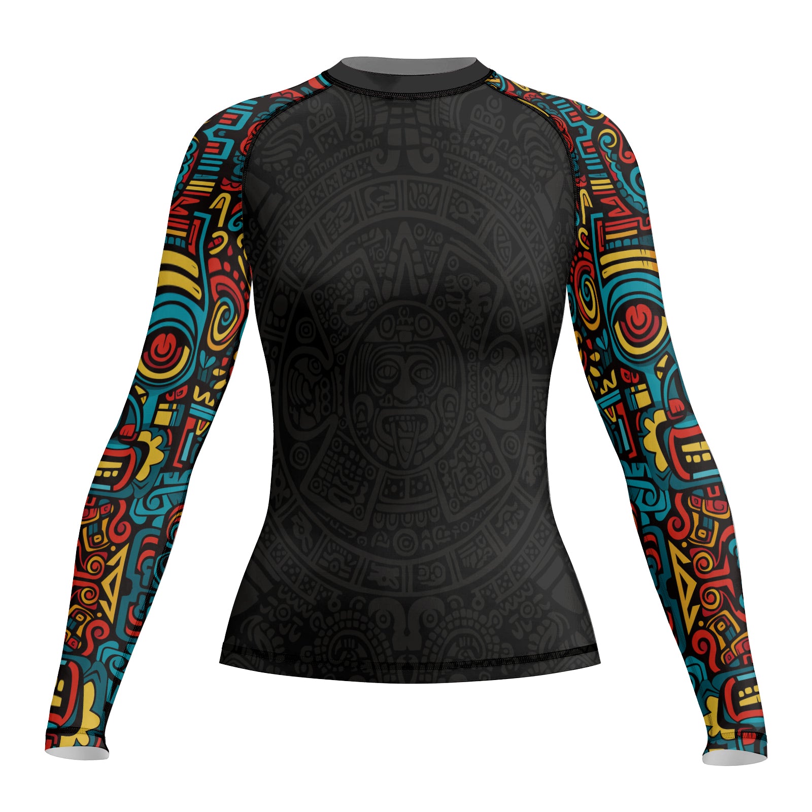 Rashninja Aztec Tribal Pattern Women's Long Sleeve Rash Guard