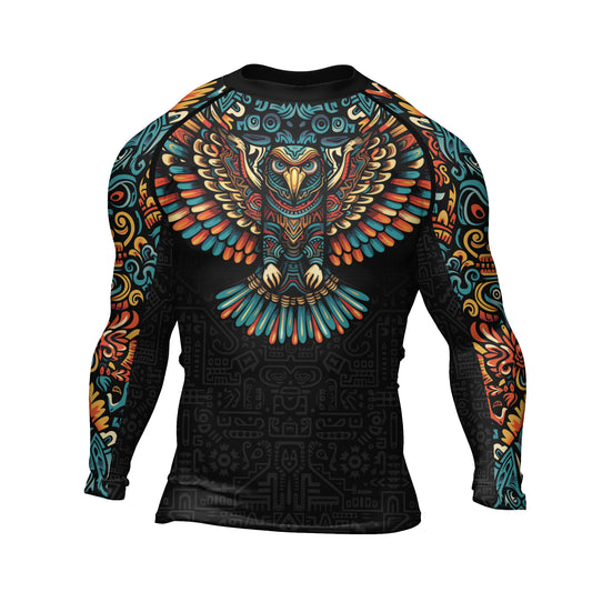 Rashninja Aztec Tribal Eagle Men's Long Sleeve Rash Guard