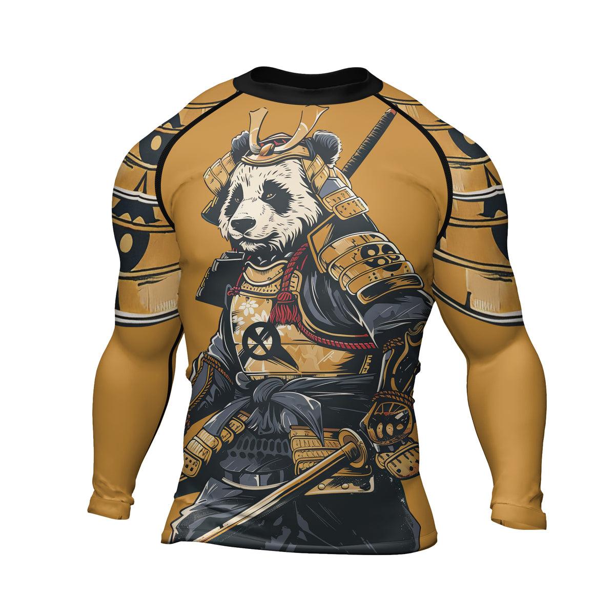 Rashninja Samurai Panda Strikes Men's Long Sleeve Rash Guard