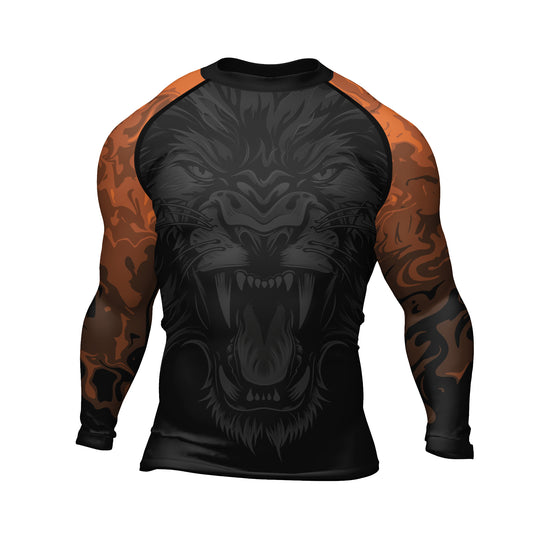 Rashninja Lion's Fury Men's Long Sleeve Rash Guard | Lion Fightwear