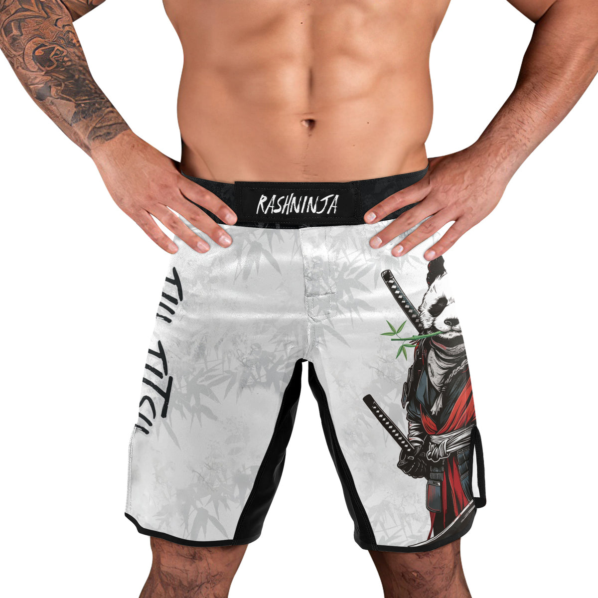 Rashninja Mystic Warrior Panda Samurai Men's Fight Shorts