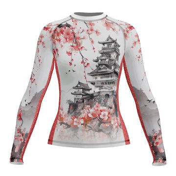 Rashninja Sakura and Castle Women's Long Sleeve Rash Guard