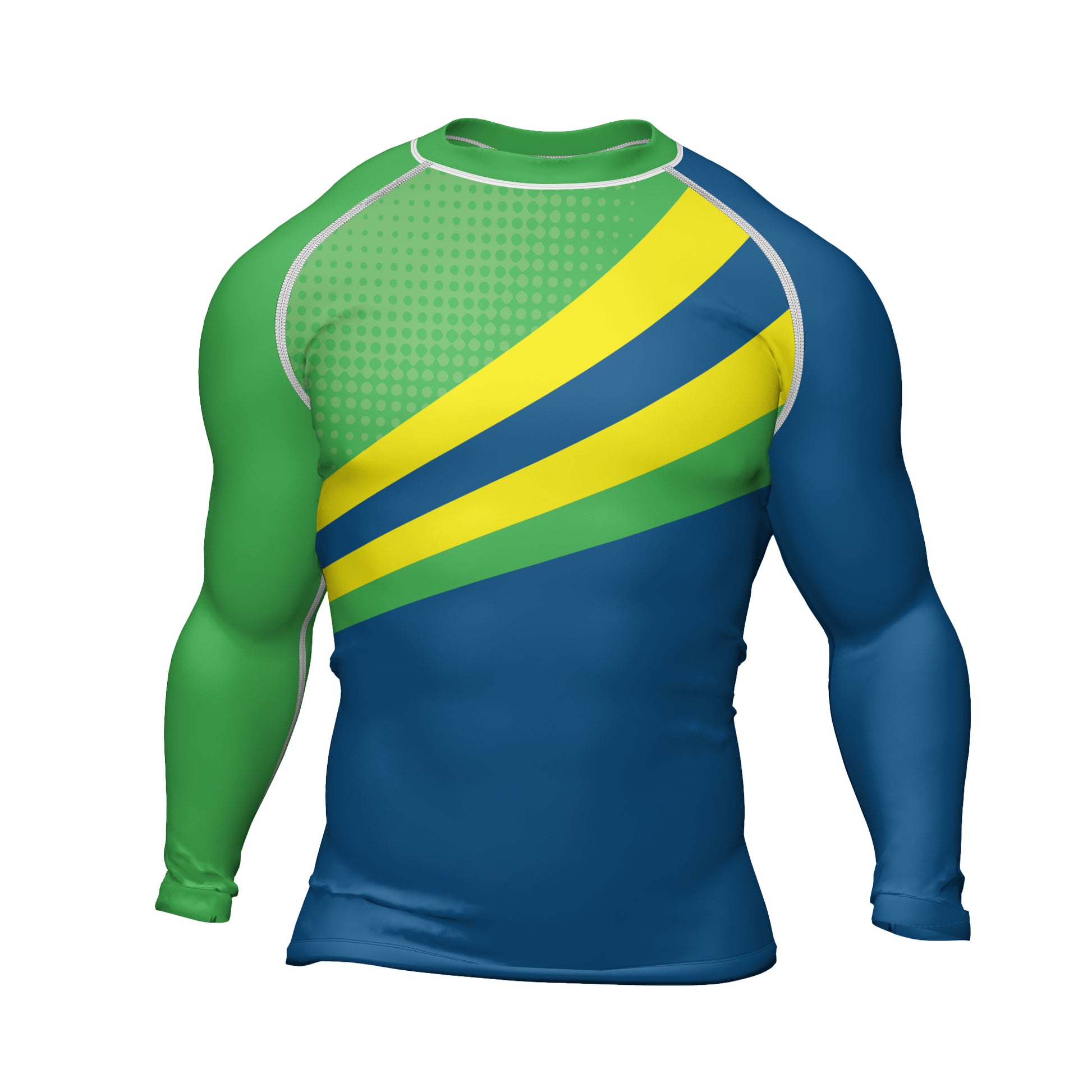 Rashninja Brazilian Pride Grappler Men's Long Sleeve Rash Guard