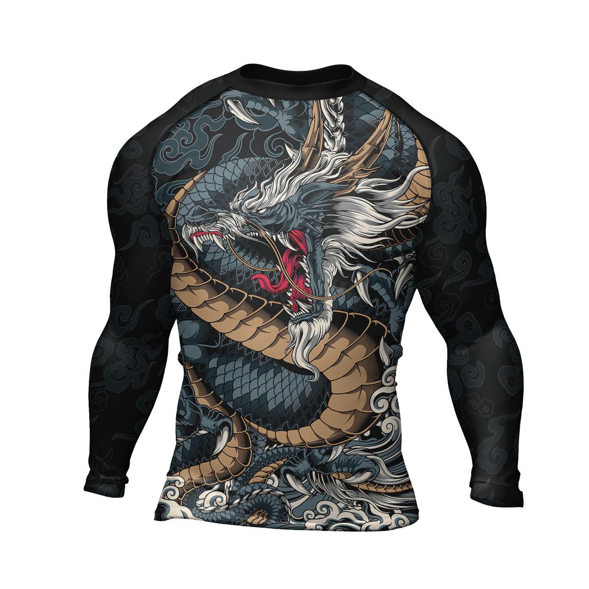 Rashninja Dragon Power Men's Long Sleeve Rash Guard - Rashninja LLC