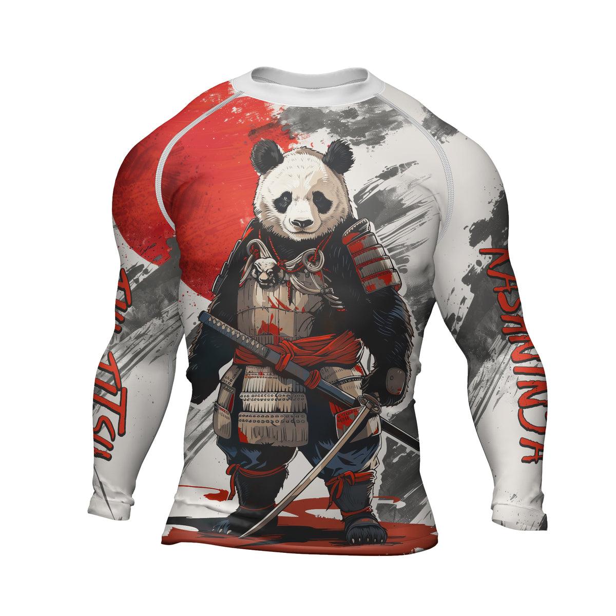 Rashninja Panda Samurai Armor Men's Long Sleeve Rash Guard | Fightwear