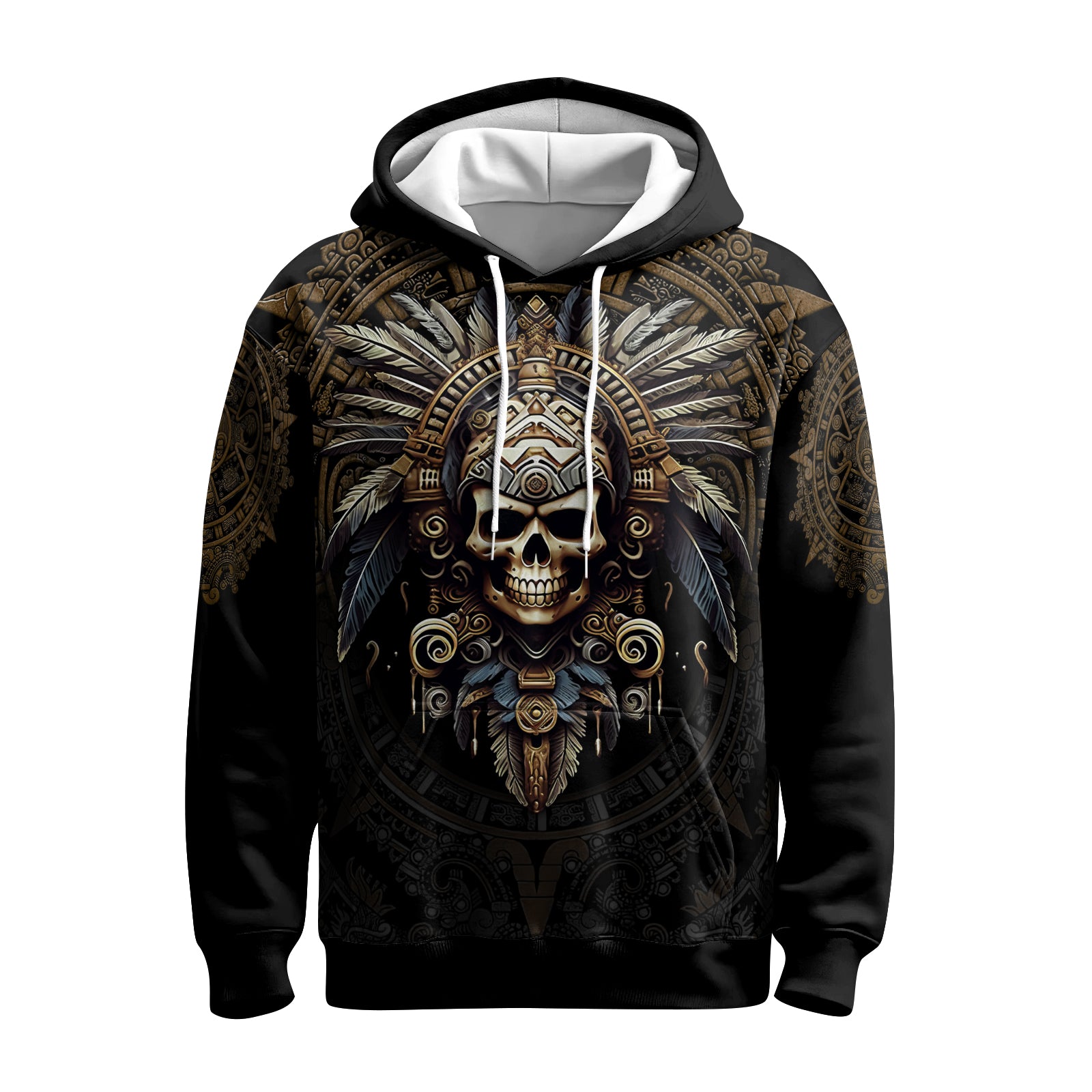 Rashninja Aztec Tribe Headman Skull AOP Hoodie