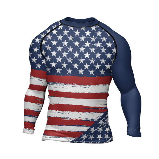 Rashninja Flag of the United States Men's Long Sleeve Rash Guard