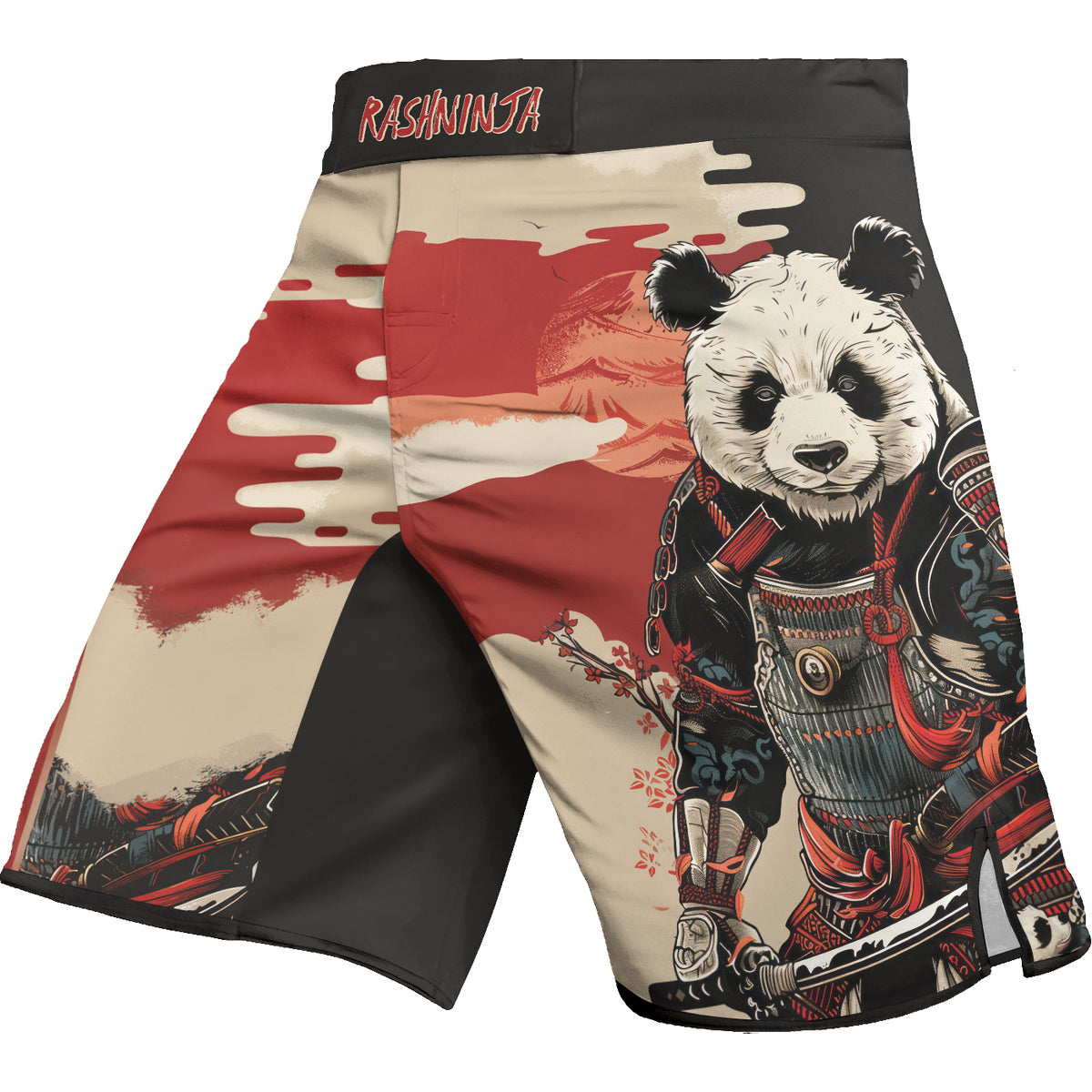 Rashninja Panda Samurai Warrior Men's Fight Shorts