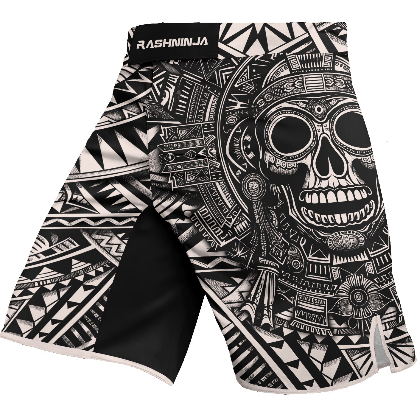 Rashninja Aztec Tribe Warrior Cranium Men's Fight Shorts