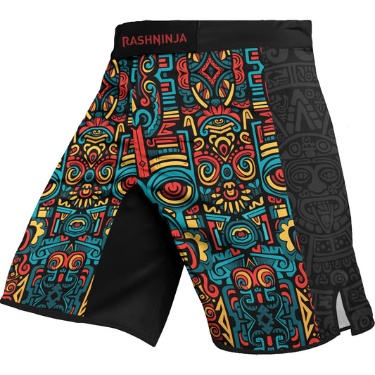 Rashninja Aztec Tribal Pattern Men's Fight Shorts