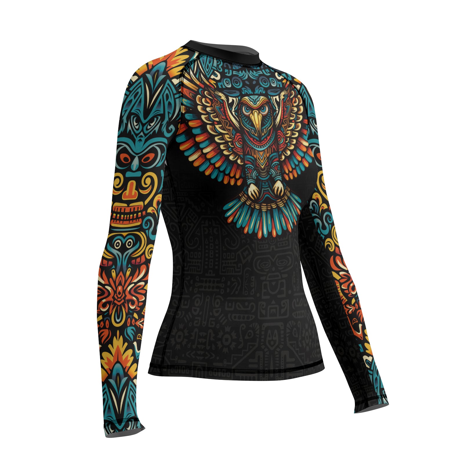 Rashninja Aztec Tribal Eagle Women's Long Sleeve Rash Guard