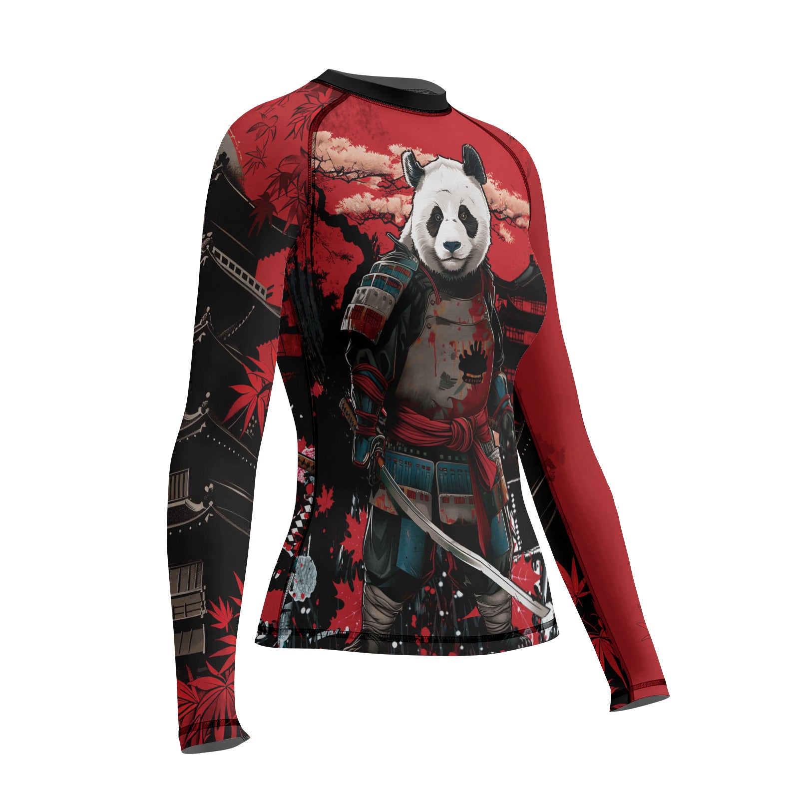Rashninja Panda Samurai Legend Women's Long Sleeve Rash Guard