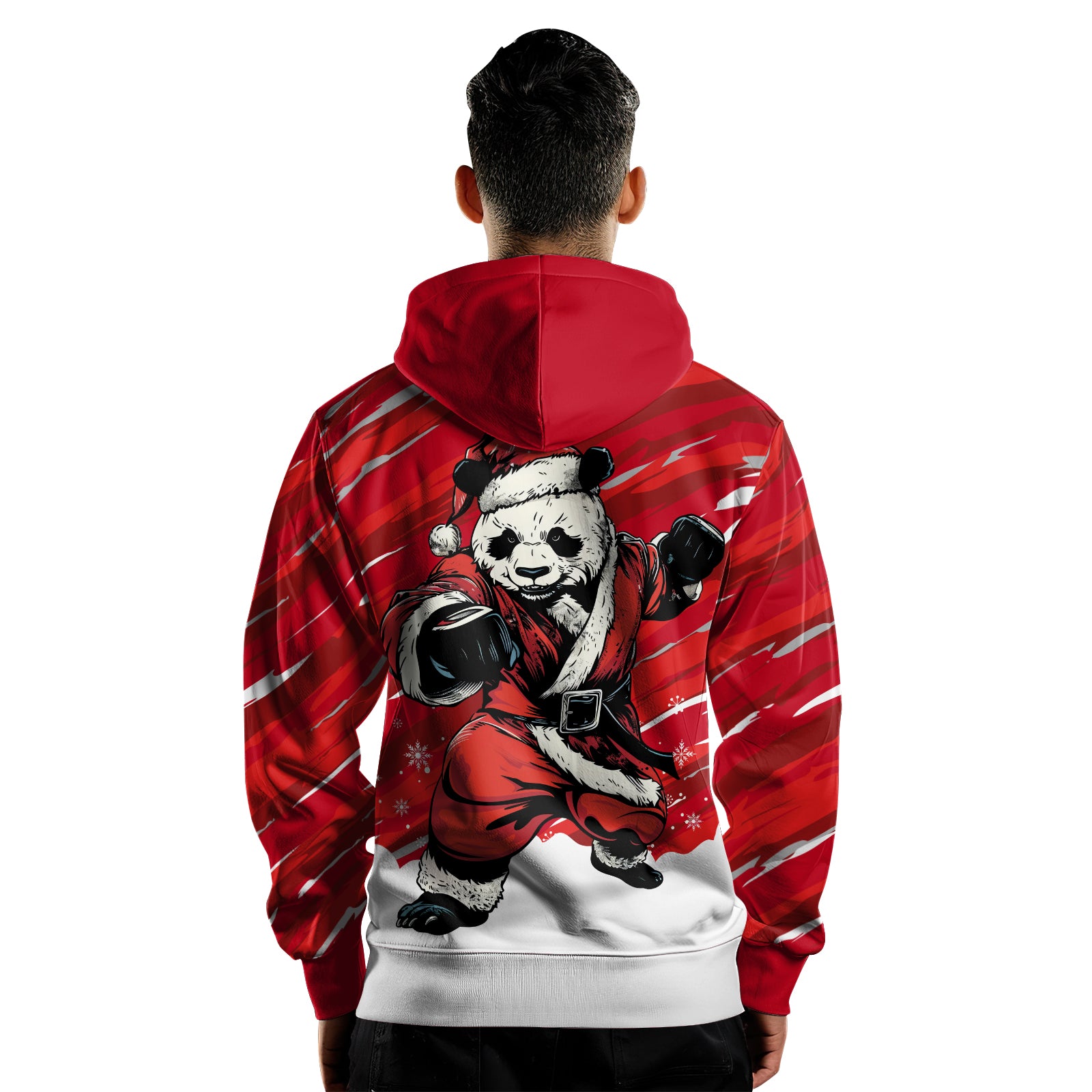 Rashninja Red Santa Panda Kung Fu AOP Hoodie