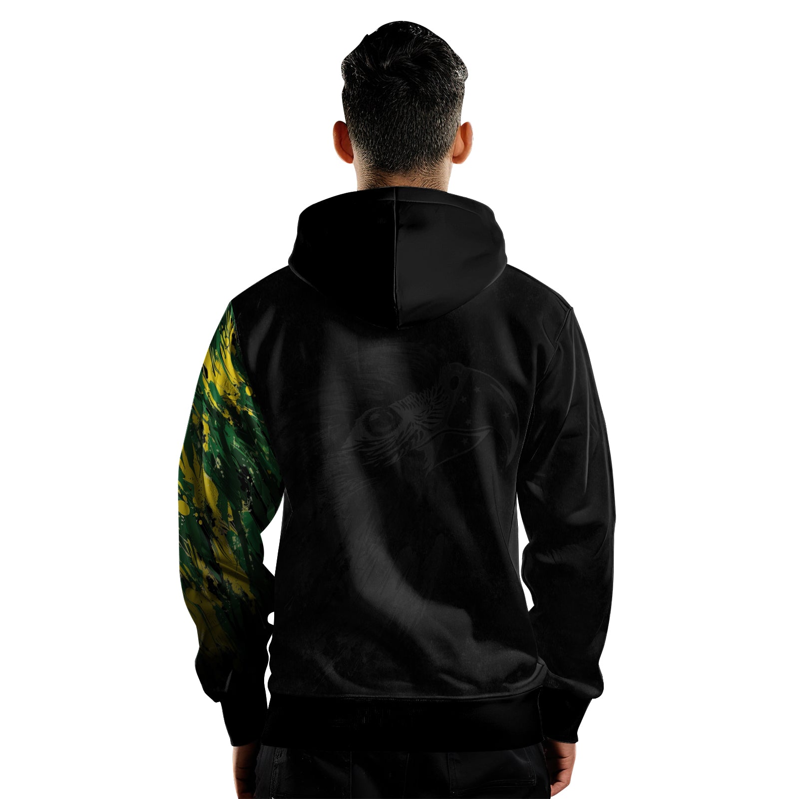 Rashninja Bird Warrior with Brazil Flag AOP Hoodie |Brazil Flag Hoodie