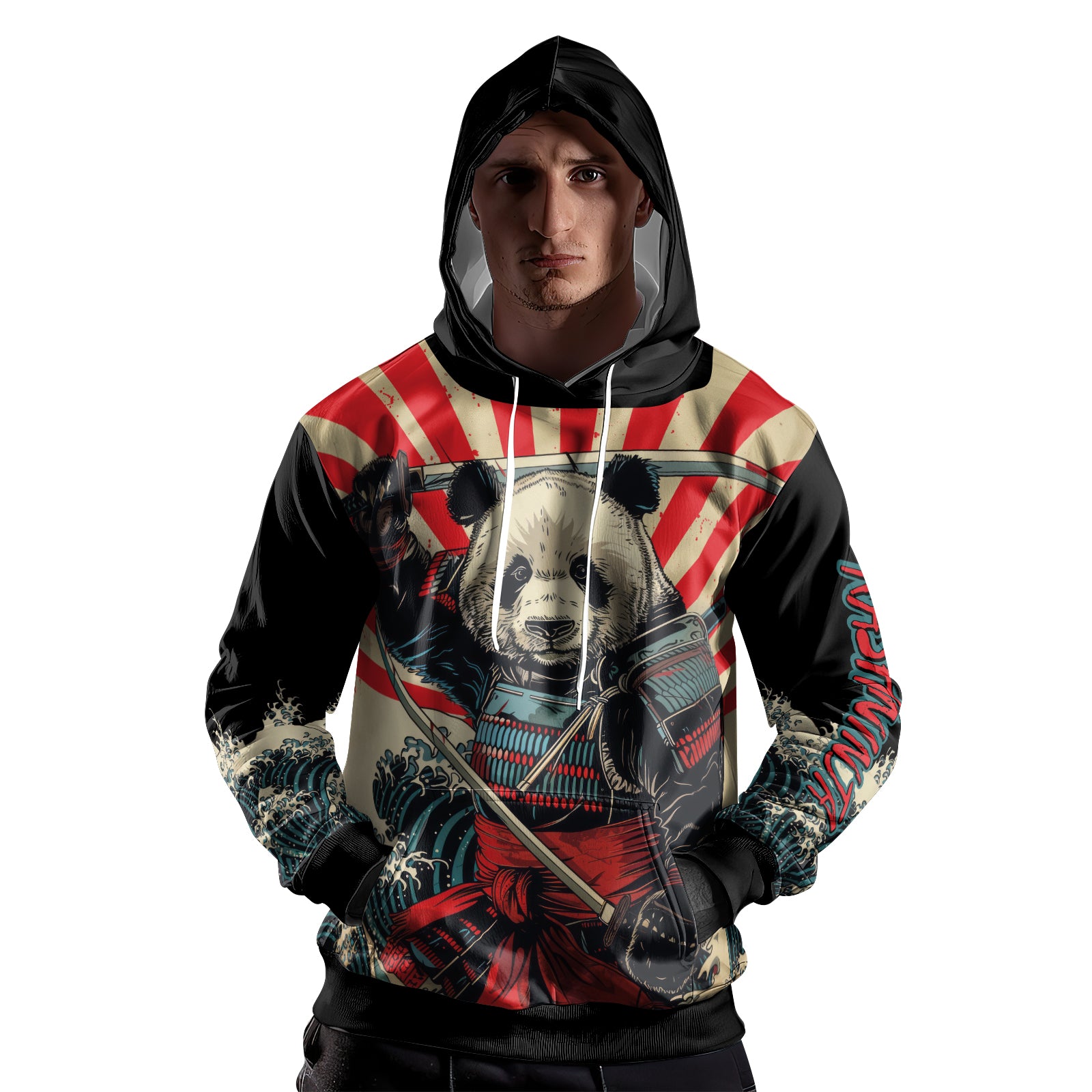 Rashninja Panda Samurai AOP Hoodie