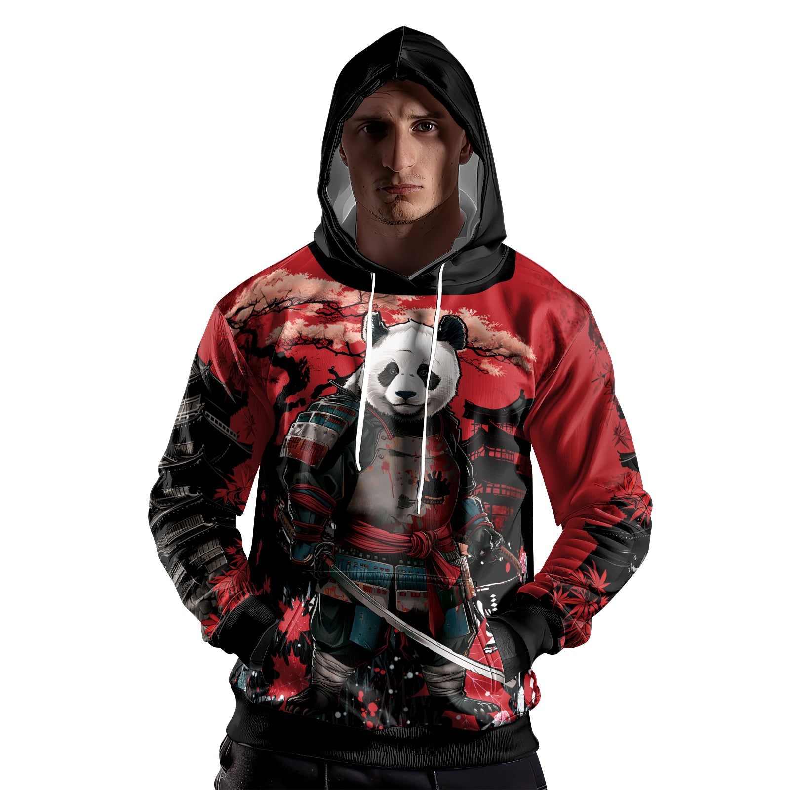 Rashninja Panda Samurai Legend AOP Hoodie