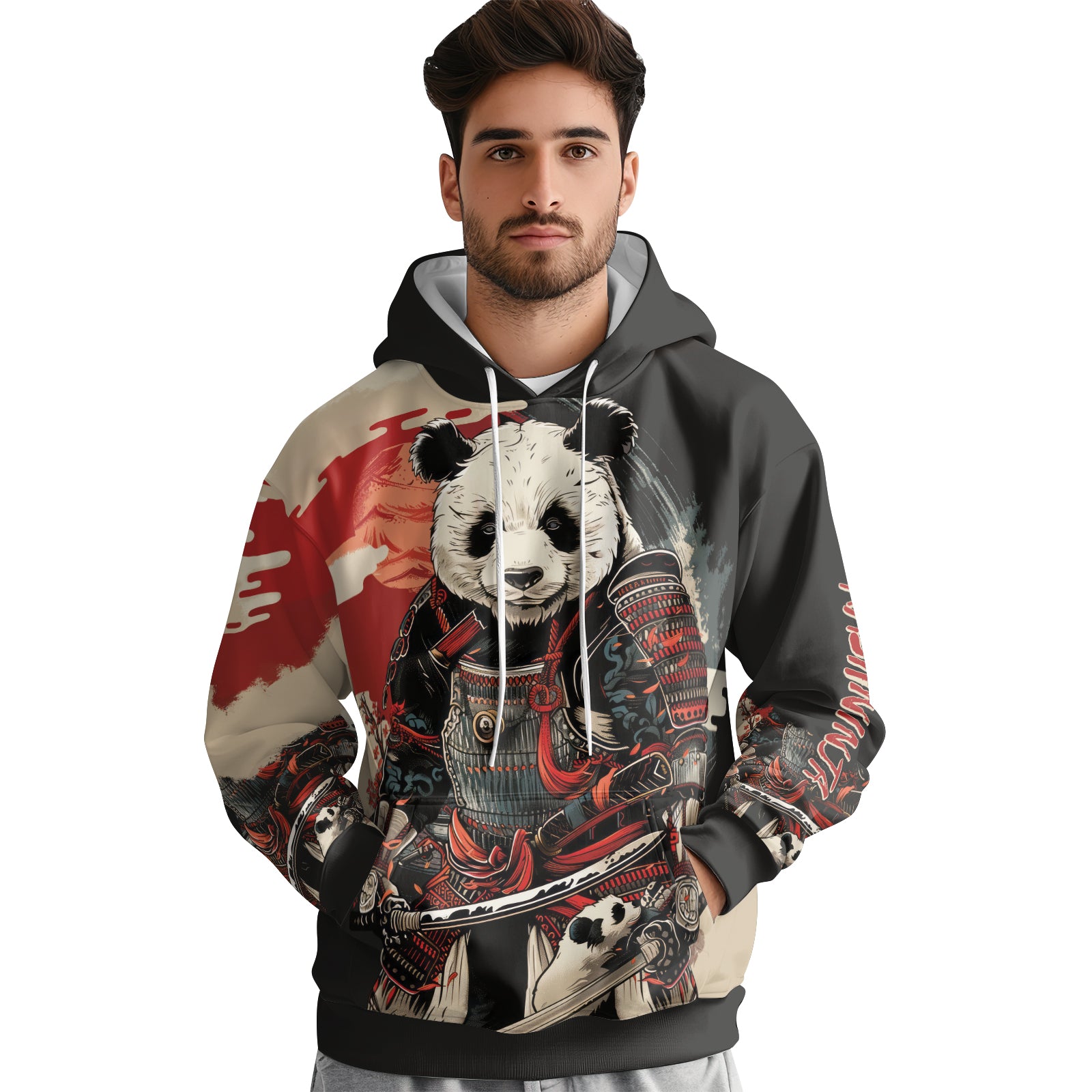 Rashninja Panda Samurai Warrior AOP Hoodie