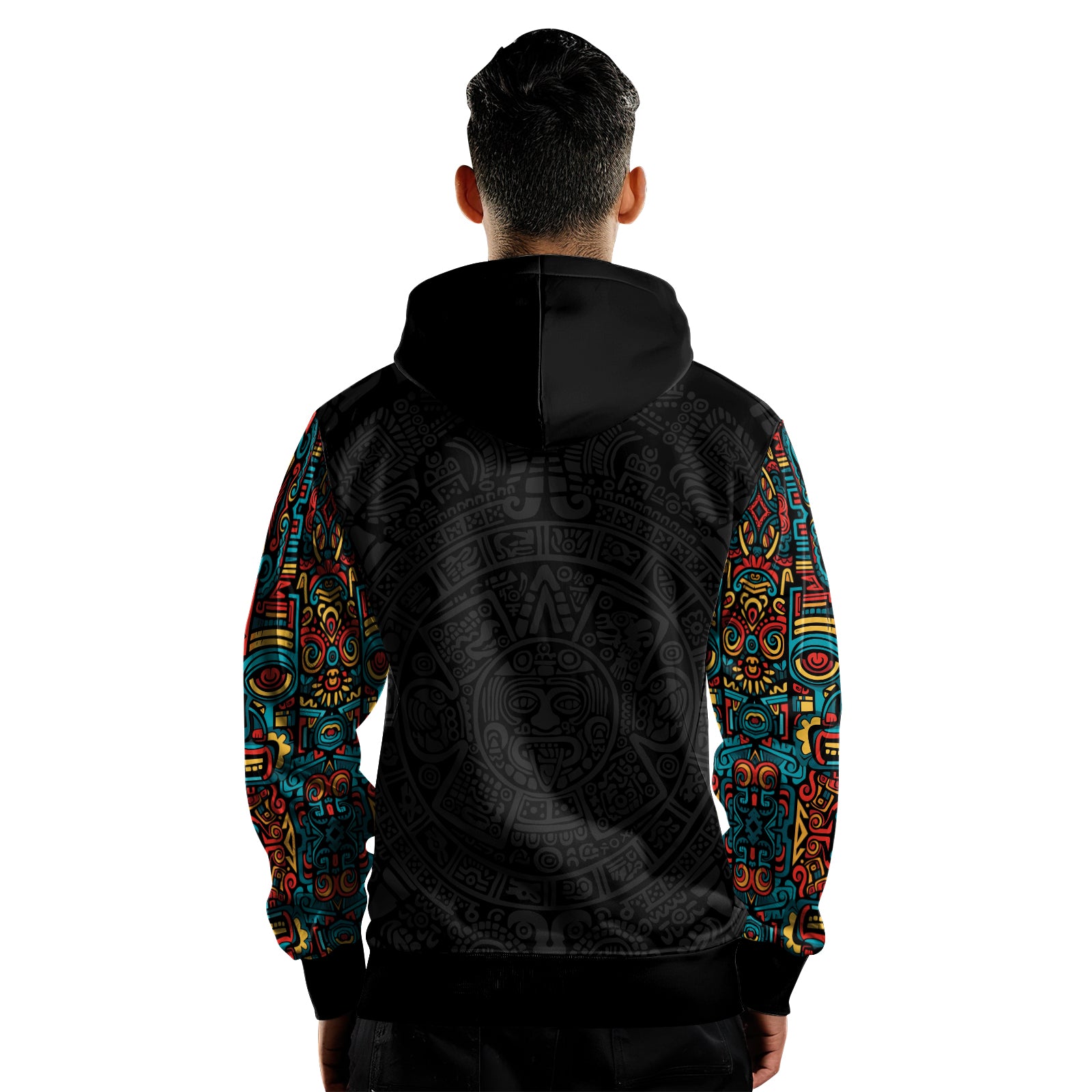 Rashninja Aztec Tribal Pattern AOP Hoodie