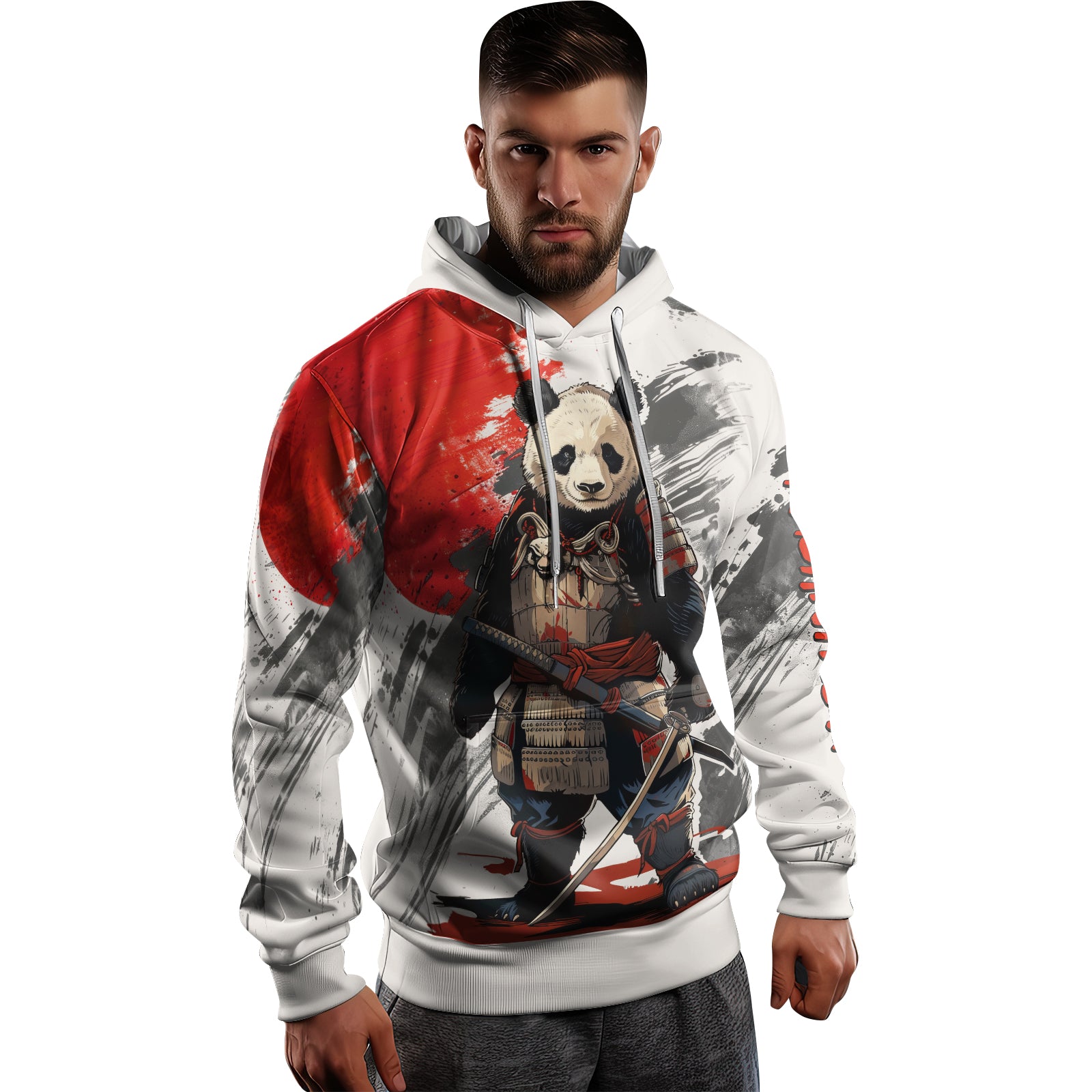 Rashninja Panda Samurai Armor AOP Hoodie