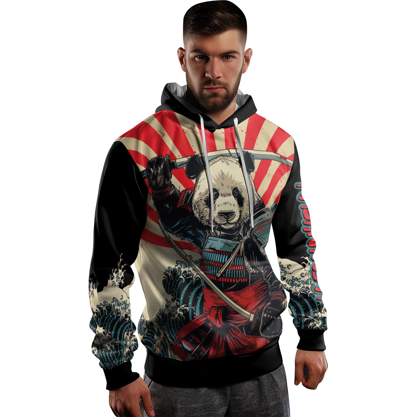 Rashninja Panda Samurai AOP Hoodie