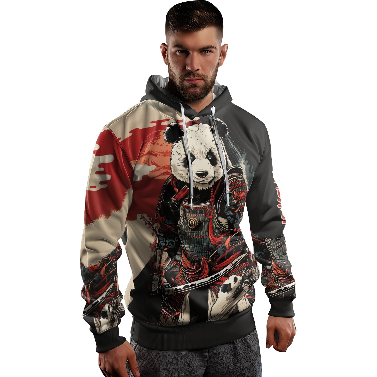 Rashninja Panda Samurai Warrior AOP Hoodie