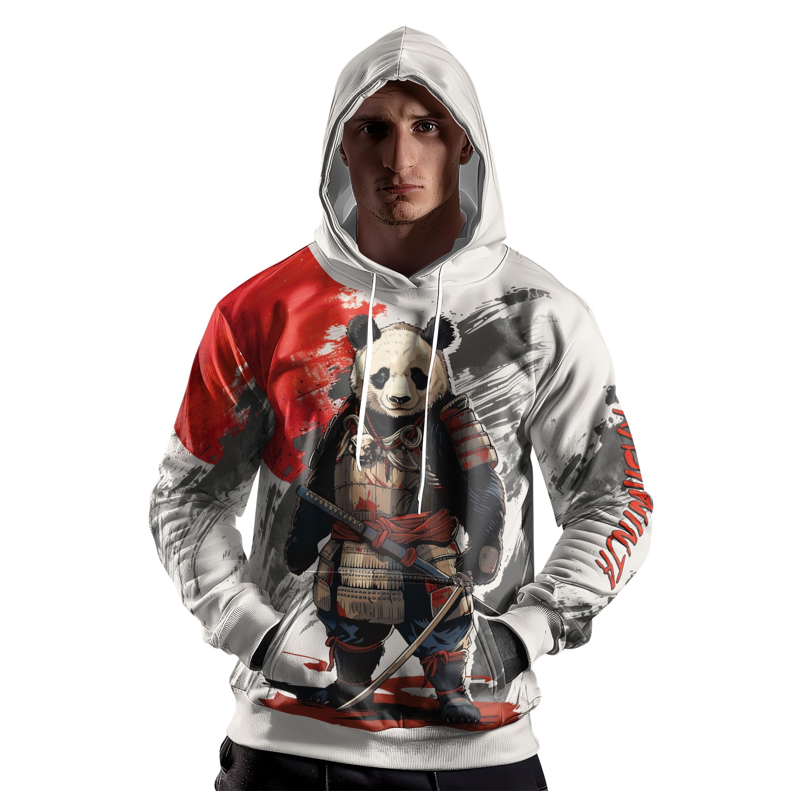 Rashninja Panda Samurai Armor AOP Hoodie