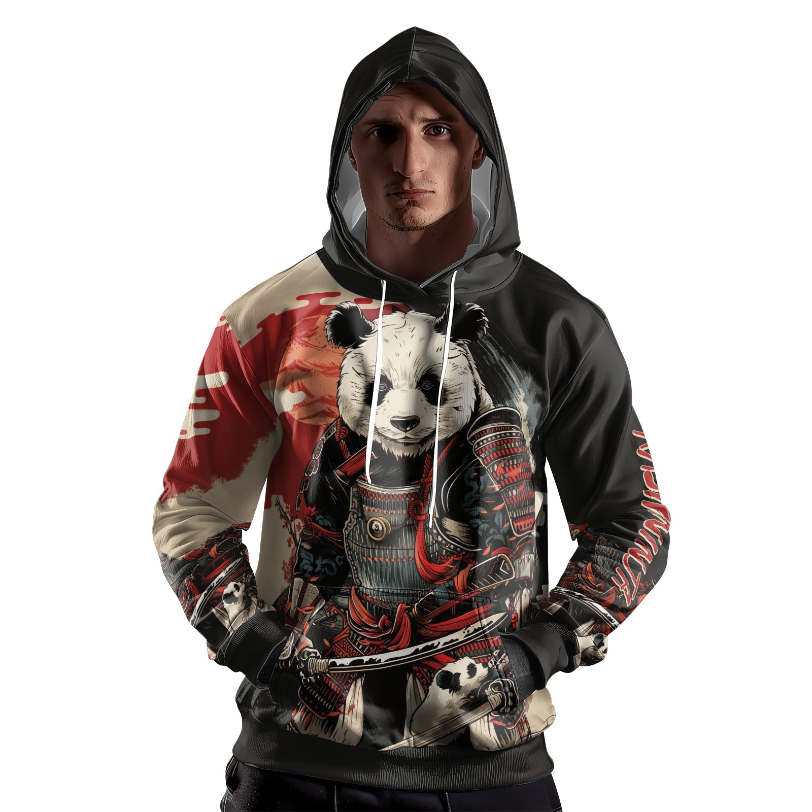 Rashninja Panda Samurai Warrior AOP Hoodie