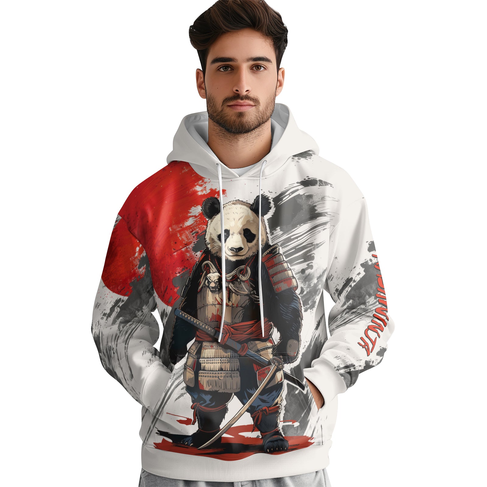 Rashninja Panda Samurai Armor AOP Hoodie