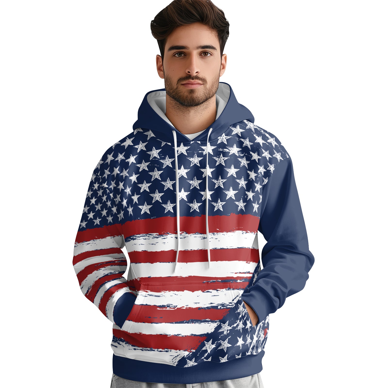 Rashninja Flag of the United States AOP Hoodie | Patriotic Hoodies