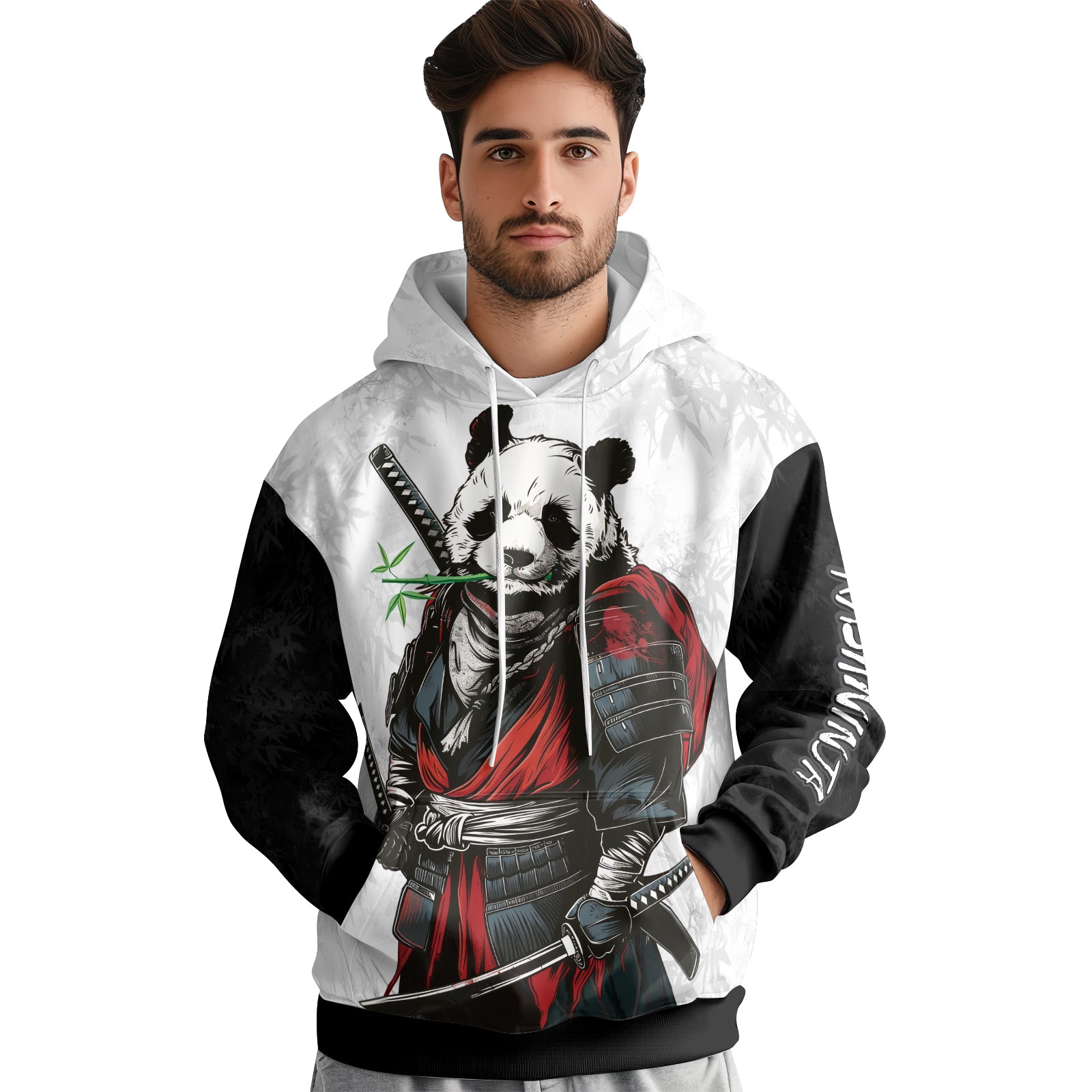 Rashninja Mystic Warrior Panda Samurai AOP Hoodie