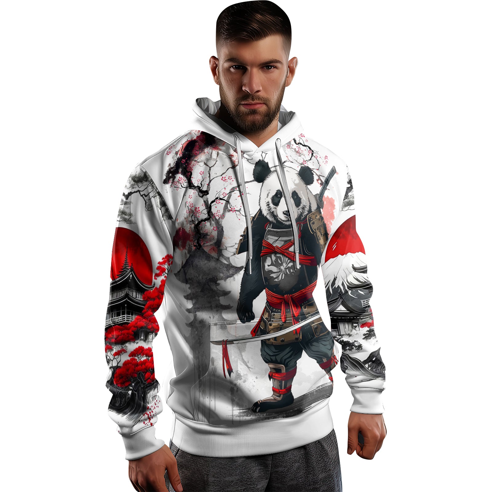 Rashninja Samurai Panda Warrior AOP Hoodie