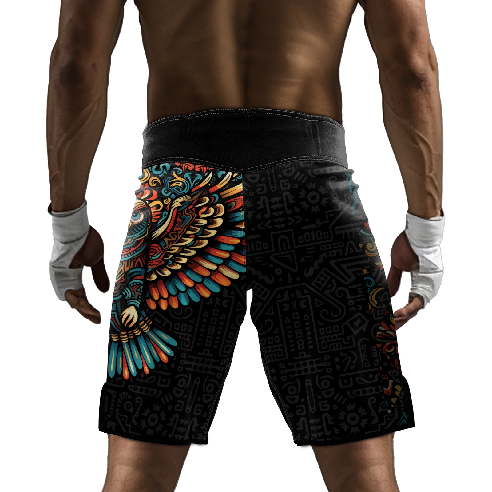 Rashninja Aztec Tribal Eagle Men's Fight Shorts