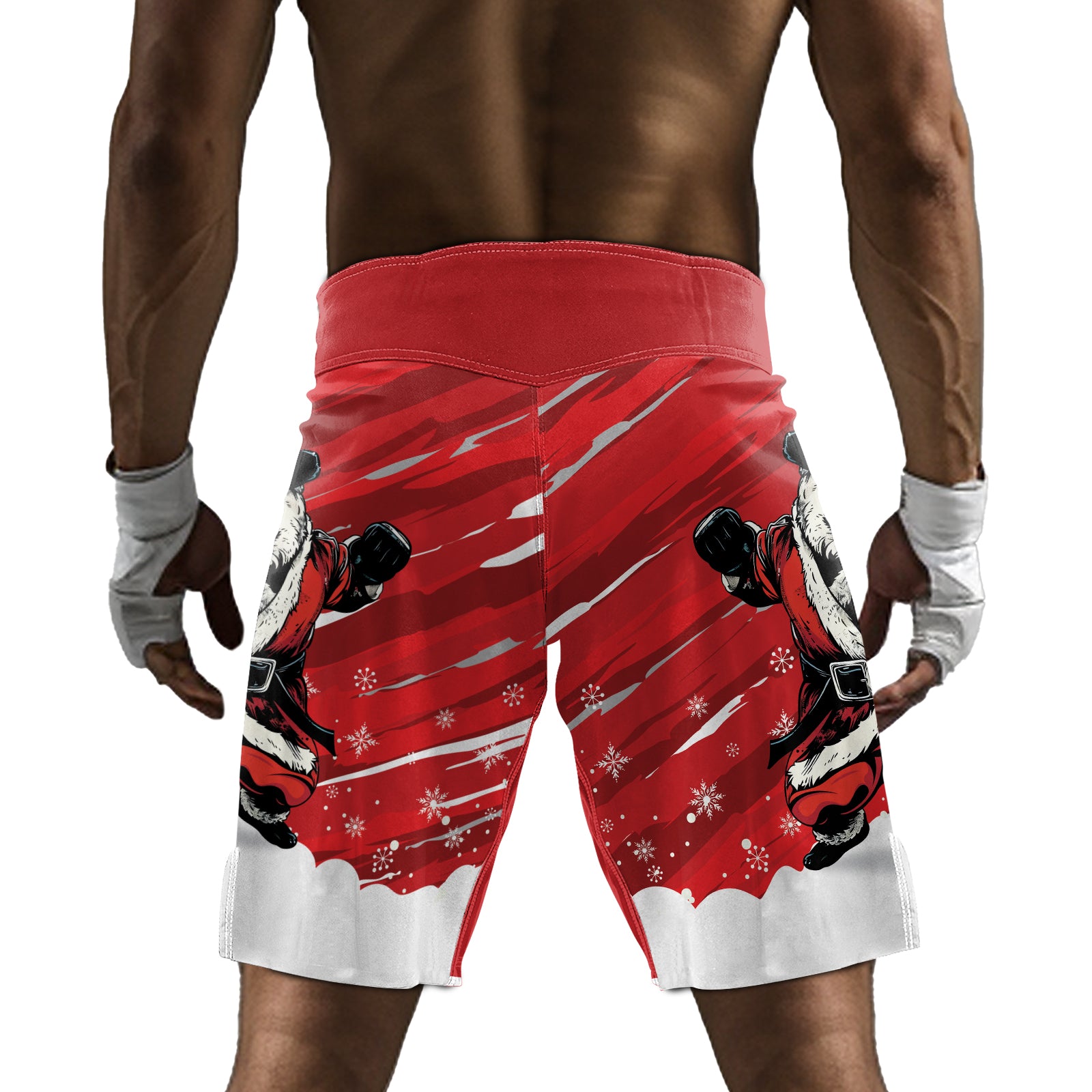 Rashninja Red Santa Panda Kung Fu Men's Fight Shorts